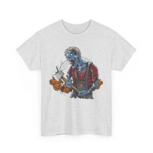 Skeleton with an Axe Halloween T-Shirt 100% Cotton Unisex