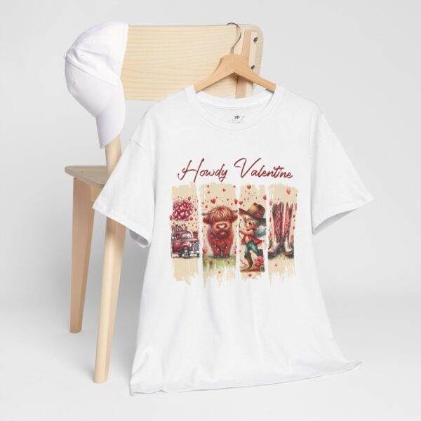 Valentine's Day T-Shirt – Howdy Valentine Western Cowboy Heart Design - Image 4