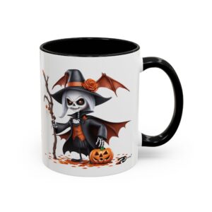 Halloween Ceramic Mug - 11oz White with Color Accent, Perfect for Spooky Coffee Moments!