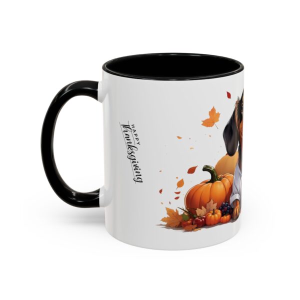Dachshund with Pumpkins Grateful & Thankful Ceramic Mug -11oz Thanksgiving Coffee Cup - Image 3