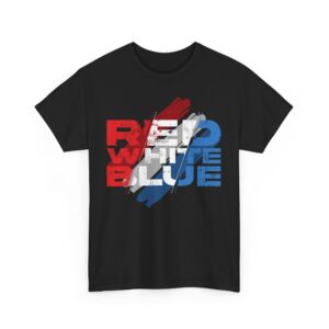 Patriotic Unisex Cotton T-Shirt – Bold 4th of July Graphic Red White Blue Independence Day