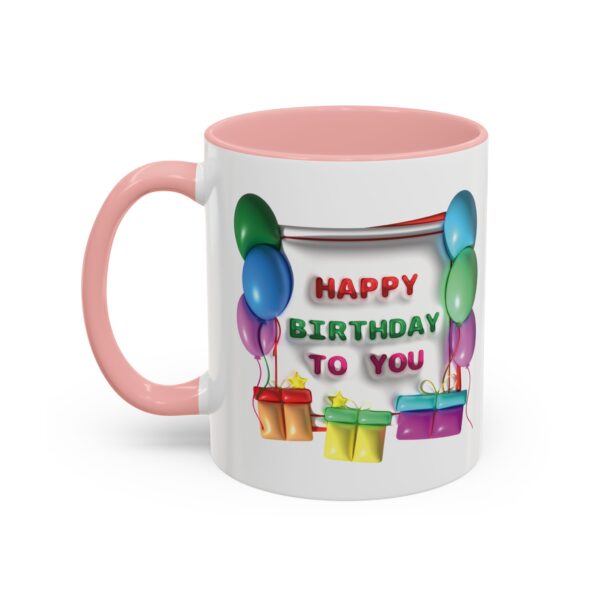 Happy Birthday To You - 11oz Birthday Mug with Colorful Balloon Design - Image 3