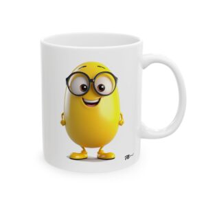 Festive Easter  White Mug – Cute Bunny and Eggs Graphic for Holiday Sipping
