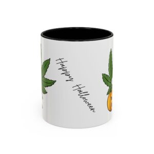 11oz Halloween Weed Ceramic Mug – Bring Spooky Elegance to Your Sips