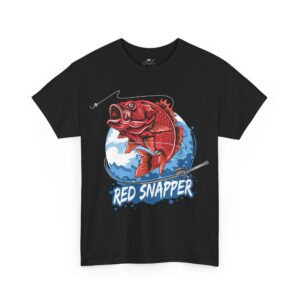 Red Snapper Reel Fun: Premium Fishing Graphic T-Shirt