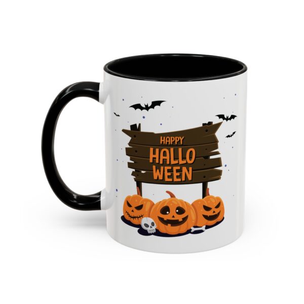 Happy Halloween Ceramic Mug -11oz Glossy Accent Cup with Vibrant Color Contrast - Image 3