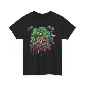 Angry Bulldog Zombie Head Halloween T-Shirt 100% Cotton Unisex - Spooky Classic Tee