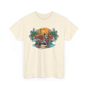 Surfer Skull Halloween T-Shirt 100% Cotton Unisex