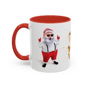 Merry Christmas 11oz Ceramic Mug with Cool Santa Presents Design