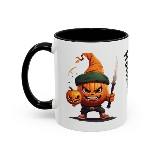 Pumpkin Warrior Halloween Ceramic Mug -11oz Glossy Accent Cup with Vibrant Color Contrast - Image 3