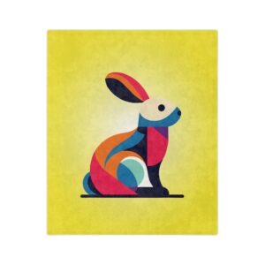 Easter Velveteen Blanket – Vibrant Rainbow Bunny, Eggs & Festive Spring Design