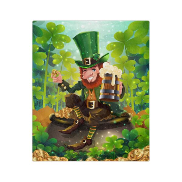 St. Patrick's Day Velveteen Blanket – Lucky Leprechaun & Shamrocks Design