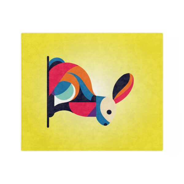 Easter Velveteen Blanket – Vibrant Rainbow Bunny, Eggs & Festive Spring Design - Image 3