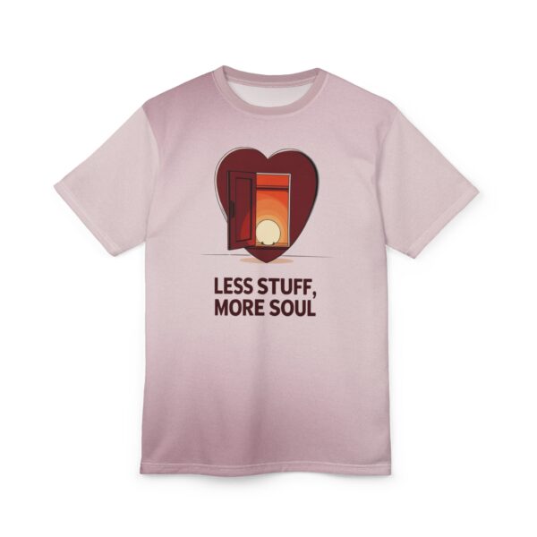Heartfelt Unisex Tee - 'Less Stuff, More Soul' | Casual Wear, Gift Idea, [...] - Image 2