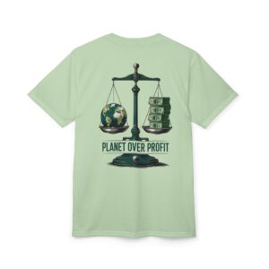 Planet Over Profit Shirt | Eco Awareness T Shirt | Climate Change Graphic Tee | Unisex Polyester Shirt | Environmental Activist Top