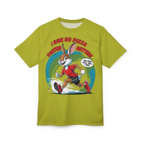 Funny Runner Rabbit Tee: Fitness & Pizza Lover Gift, Humor Apparel for Races - Image 2