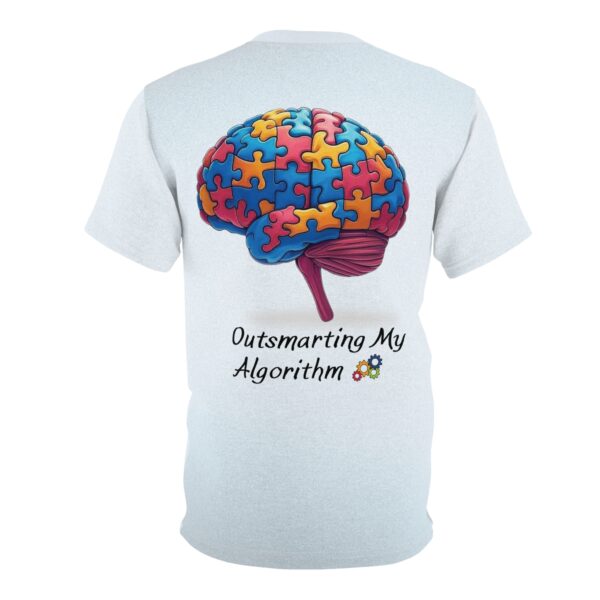 Outsmarting My Algorithm Shirt | Puzzle Brain T Shirt | Smart Graphic Tee | Unisex Polyester Shirt | Nerdy Gift Idea | Tech Style Tee - Image 4