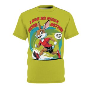 Funny Runner Rabbit Tee: Fitness & Pizza Lover Gift, Humor Apparel for Races
