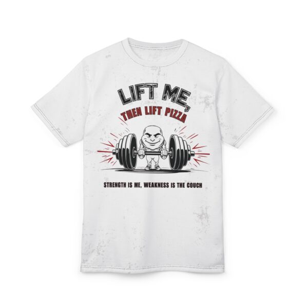 Pizza & Fitness Humor Unisex Tee: Funny Gym Shirt, Great Gift for Workouts - Image 2