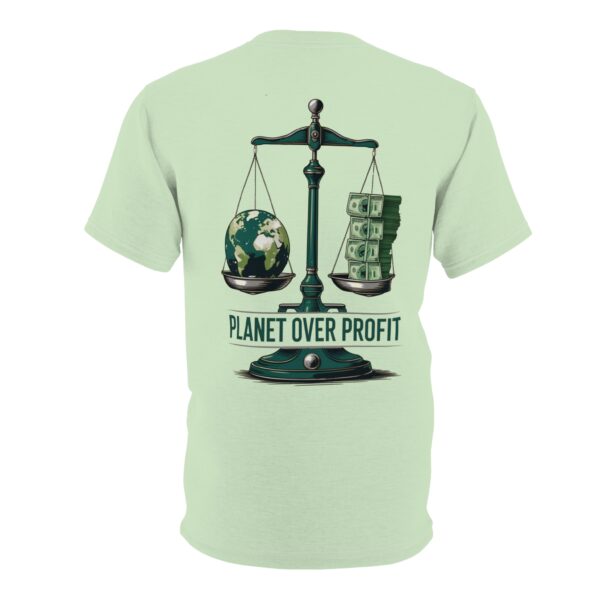 Planet Over Profit Shirt | Eco Awareness T Shirt | Climate Change Graphic Tee | Unisex Polyester Shirt | Environmental Activist Top - Image 4
